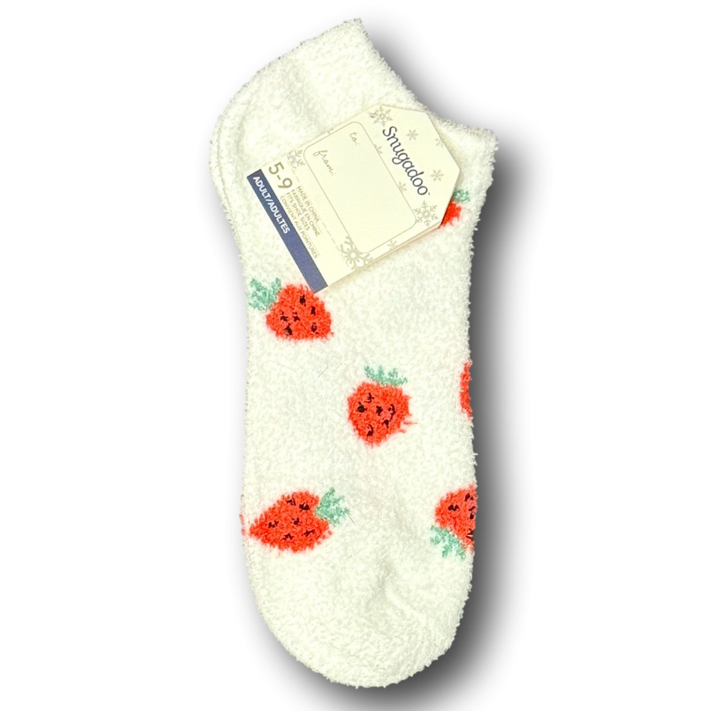 3/$15 Red Strawberries Funny Novelty Low Cut Cozy Fashion Socks - NWT